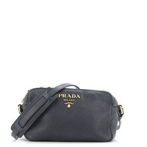Prada Dual Strap Camera Bag Vitello Daino Blue